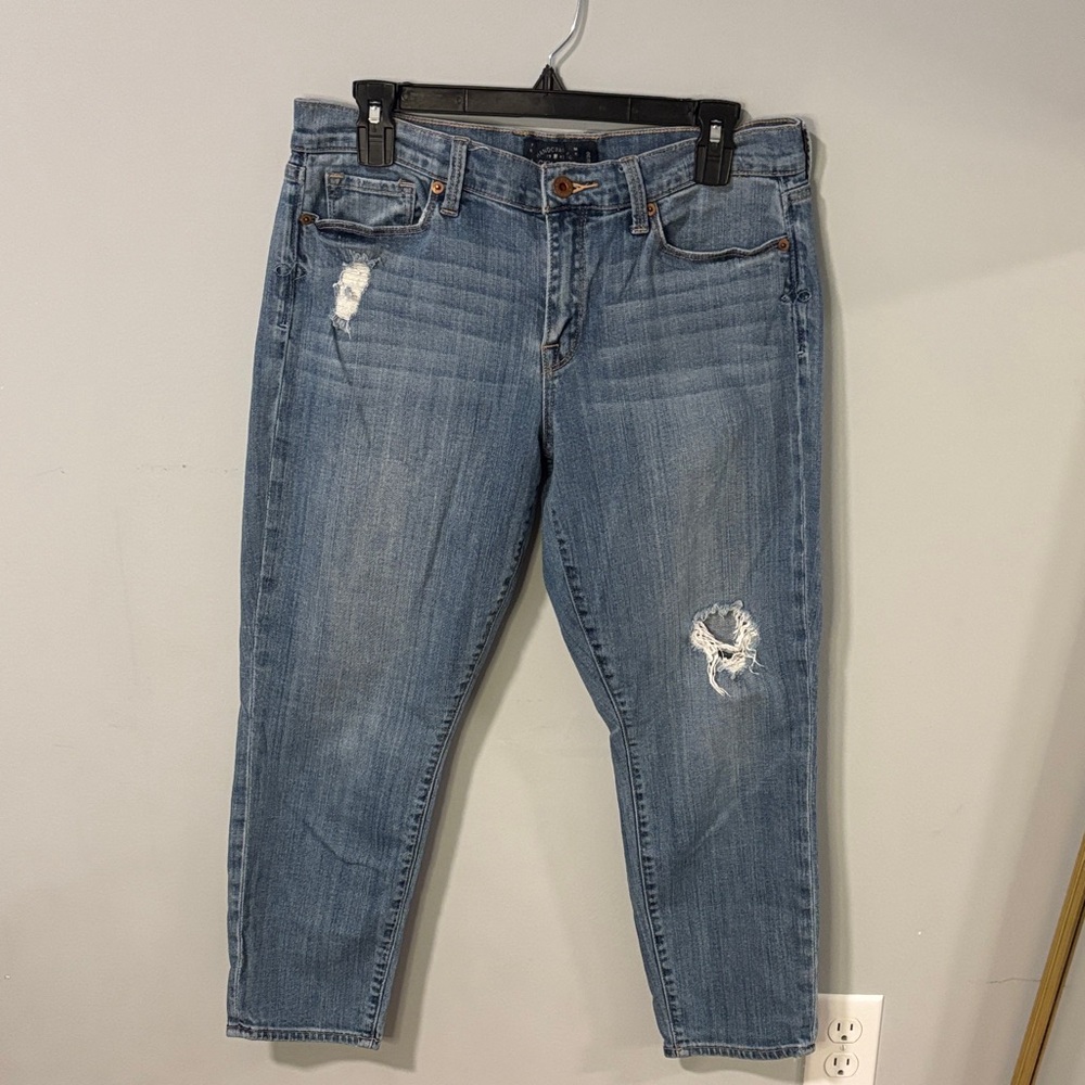 Lucky Brand Sofia Slimmer Distressed Medium Wash Cropped Jeans Size 10/30